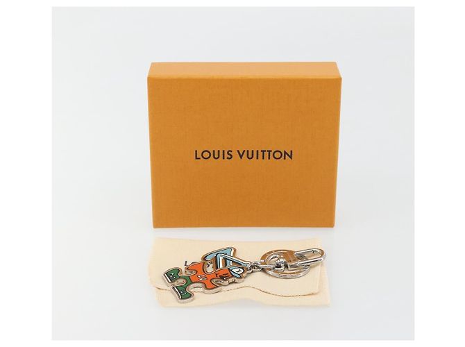 LOUIS VUITTON Portachiavi LV Puzzle Charm metal Silver R95014 LV Auth 187703M Argento - vista 12