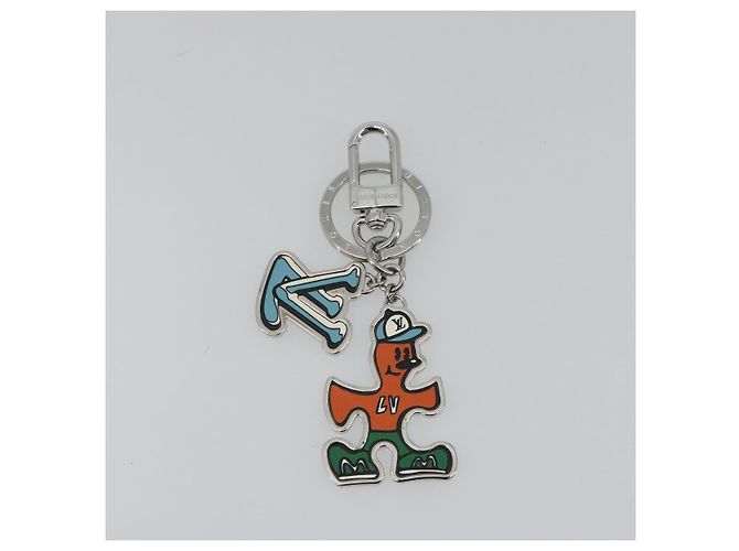 LOUIS VUITTON Portachiavi LV Puzzle Charm metal Silver R95014 LV Auth 187703M Argento - vista 13