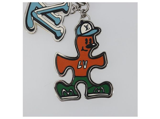 LOUIS VUITTON Portachiavi LV Puzzle Charm metal Silver R95014 LV Auth 187703M Argento - vista 4