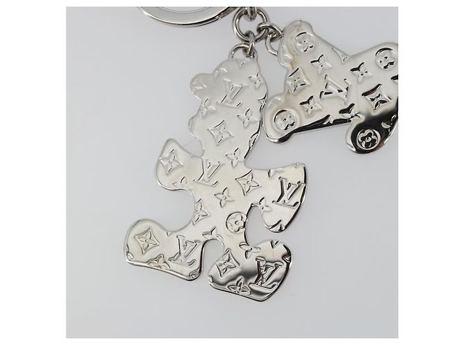LOUIS VUITTON Portachiavi LV Puzzle Charm metal Silver R95014 LV Auth 187703M Argento - vista 9