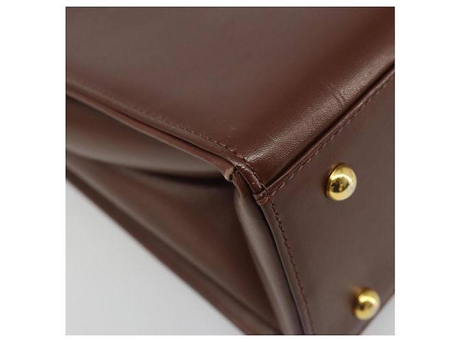 Borsa VERSACE in pelle marrone e oro Auth BA13612A D'oro - vista 16