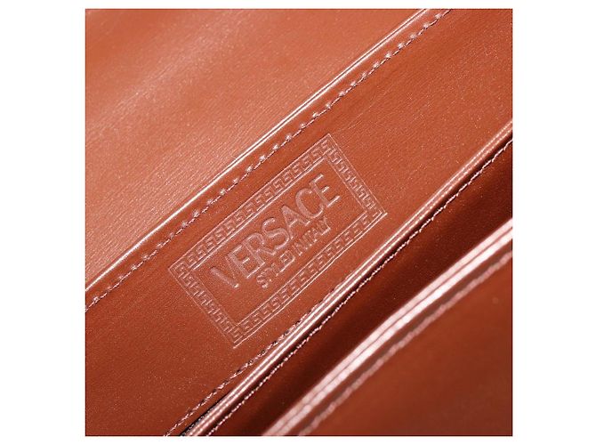 Borsa VERSACE in pelle marrone e oro Auth BA13612A D'oro - vista 18