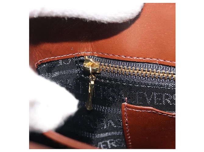 Borsa VERSACE in pelle marrone e oro Auth BA13612A D'oro - vista 22
