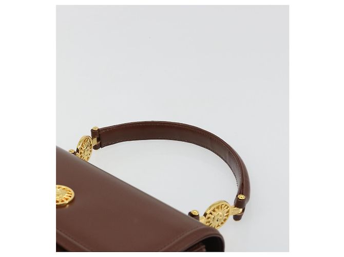 Borsa VERSACE in pelle marrone e oro Auth BA13612A D'oro - vista 8
