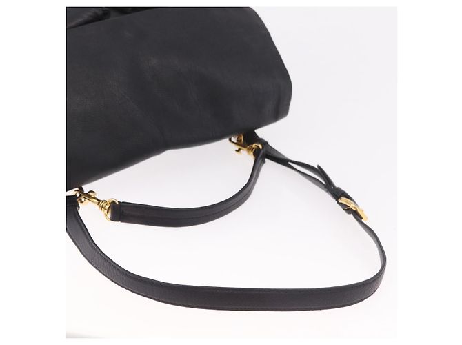 Borsa a Spalla Miu Miu in Pelle 2way Nero Oro Auth 187448V D'oro - vista 9