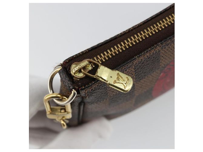 LOUIS VUITTON Damier Ebene T&B Mini Pochette Accessoires N58011 LV Auth 187163A - vista 10