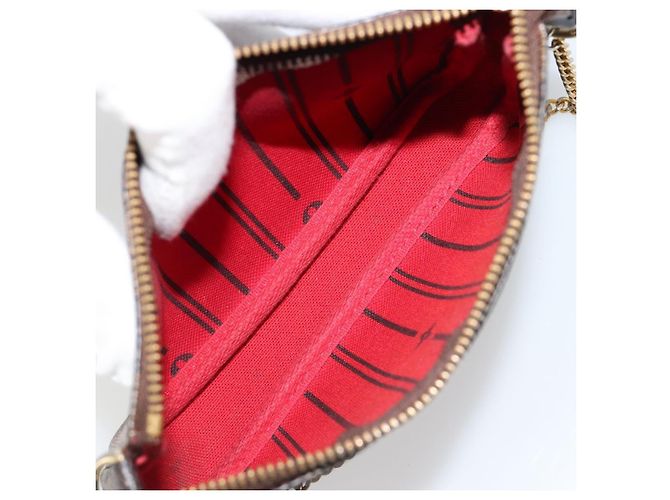 LOUIS VUITTON Damier Ebene T&B Mini Pochette Accessoires N58011 LV Auth 187163A - vista 11