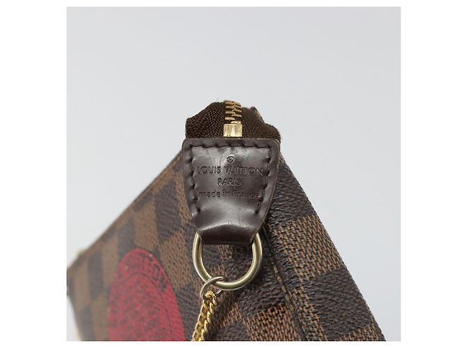 LOUIS VUITTON Damier Ebene T&B Mini Pochette Accessoires N58011 LV Auth 187163A - vista 19