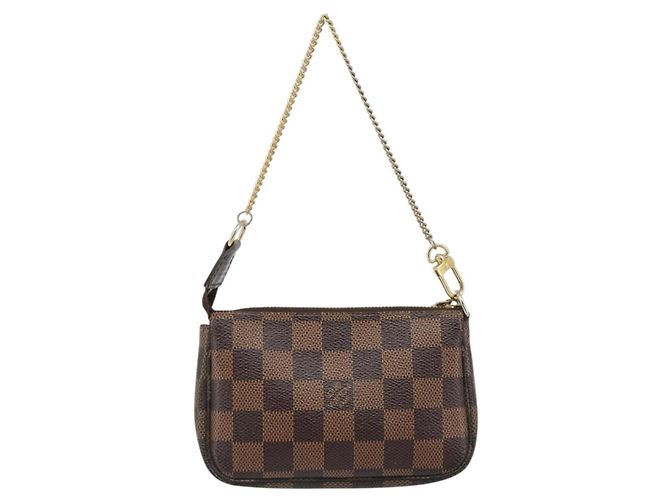 LOUIS VUITTON Damier Ebene T&B Mini Pochette Accessoires N58011 LV Auth 187163A - vista 2