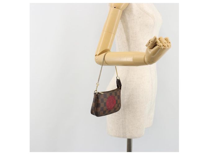 LOUIS VUITTON Damier Ebene T&B Mini Pochette Accessoires N58011 LV Auth 187163A - vista 22