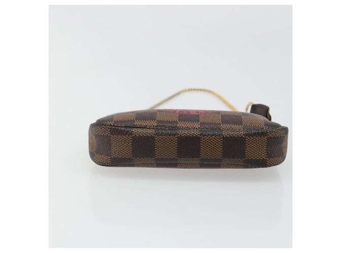 LOUIS VUITTON Damier Ebene T&B Mini Pochette Accessoires N58011 LV Auth 187163A - vista 5