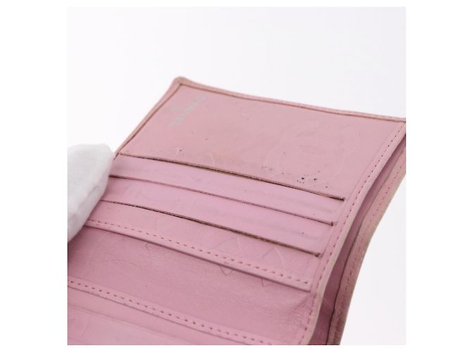 CHANEL Cambon Line Cartera Bifold de Cuero Rosa Plata CC Auth bs35716 - vista 21