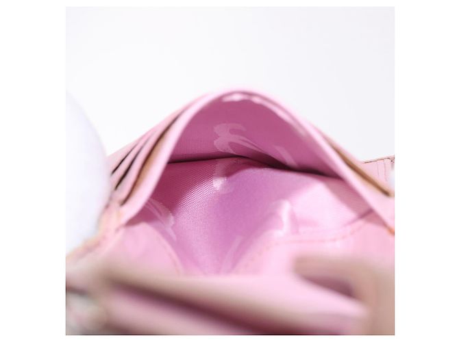 CHANEL Cambon Line Cartera Bifold de Cuero Rosa Plata CC Auth bs35716 - vista 22