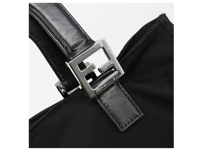Borsa FENDI in jersey di cotone nero e argento Auth hk3809 - vista 10