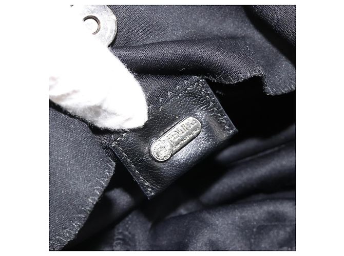 Borsa FENDI in jersey di cotone nero e argento Auth hk3809 - vista 17