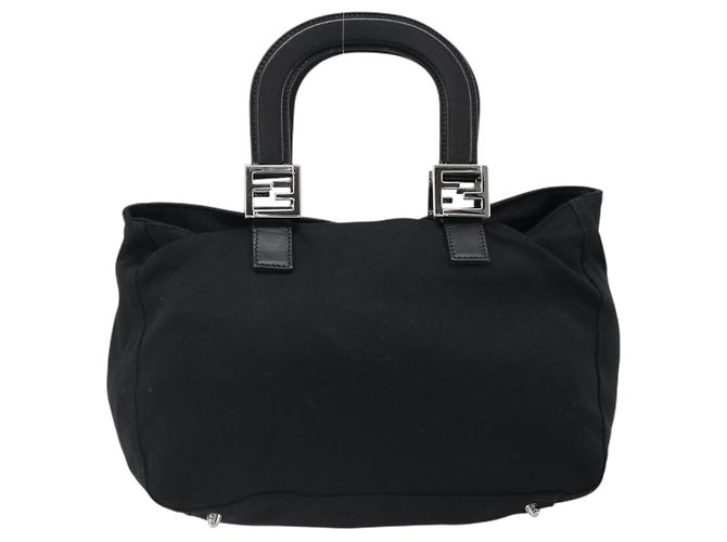 Borsa FENDI in jersey di cotone nero e argento Auth hk3809 - vista 2