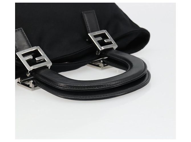 Borsa FENDI in jersey di cotone nero e argento Auth hk3809 - vista 7