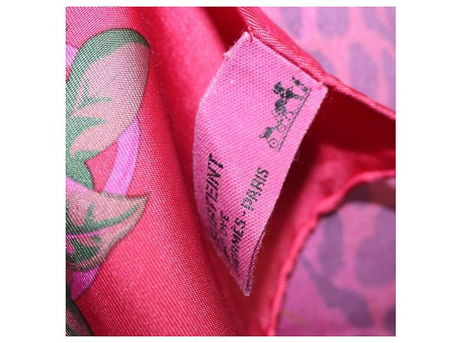 Hermès HERMES Carré 90 Sciarpa in seta "JUNGLE LOVE" Rosa Autentico 185241 - vista 12