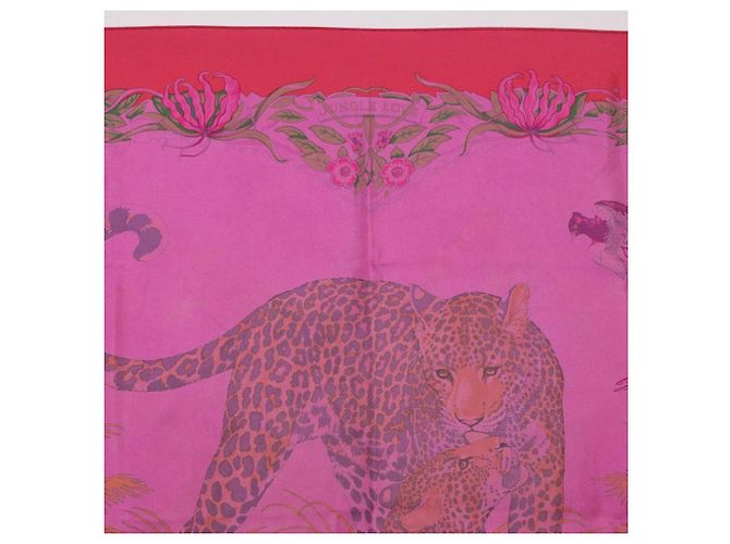 Hermès HERMES Carré 90 Sciarpa in seta "JUNGLE LOVE" Rosa Autentico 185241 - vista 3