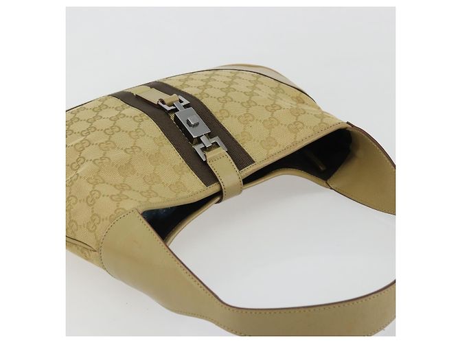 Borsa a tracolla GUCCI GG Canvas Jackie Sherry Line Beige Argento 00963 Auth 188900V - vista 6