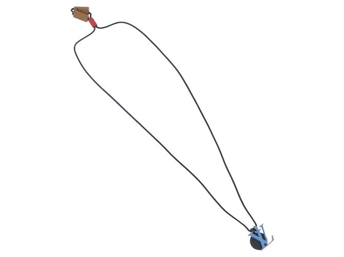 LOUIS VUITTON Metallanhänger On the Go Halskette Emaille M63648 Auth 189230V Marineblau - Ansicht 2