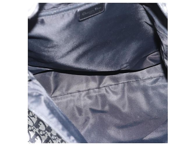 Borsa a tracolla Christian Dior Trotter in tela nero argento Auth 188011V - vista 11