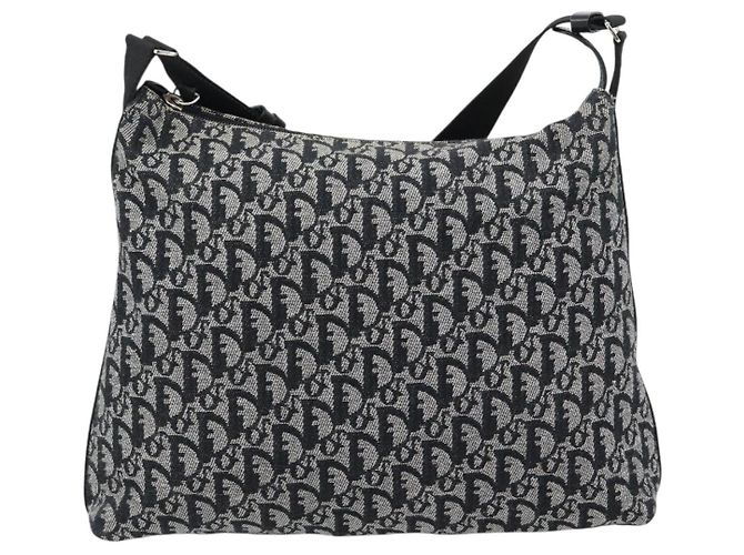 Borsa a tracolla Christian Dior Trotter in tela nero argento Auth 188011V - vista 13