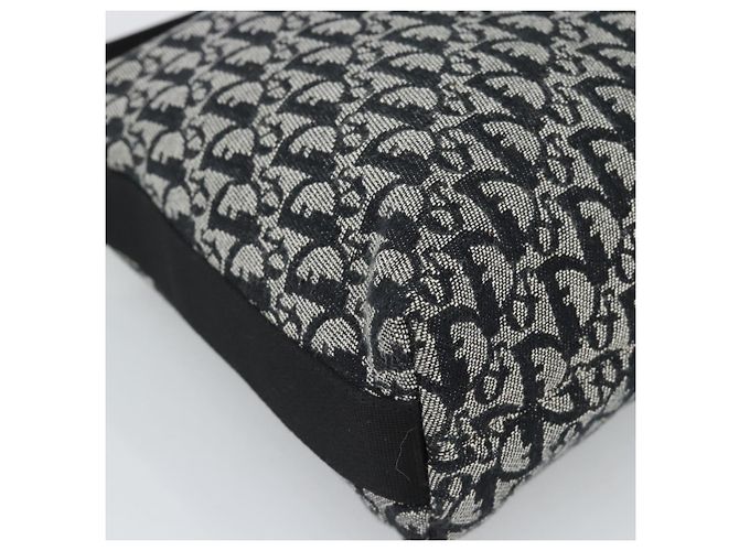 Borsa a tracolla Christian Dior Trotter in tela nero argento Auth 188011V - vista 14