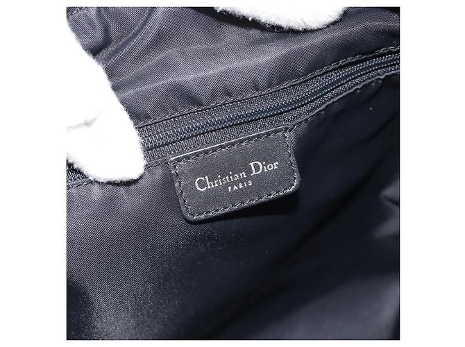 Borsa a tracolla Christian Dior Trotter in tela nero argento Auth 188011V - vista 17
