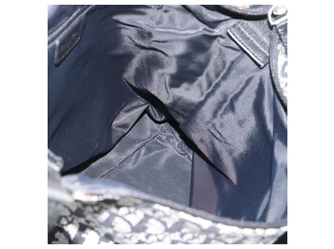 Borsa a tracolla Christian Dior Trotter in tela nero argento Auth 188011V - vista 18