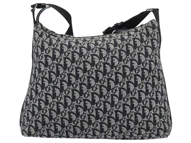 Borsa a tracolla Christian Dior Trotter in tela nero argento Auth 188011V - vista 2