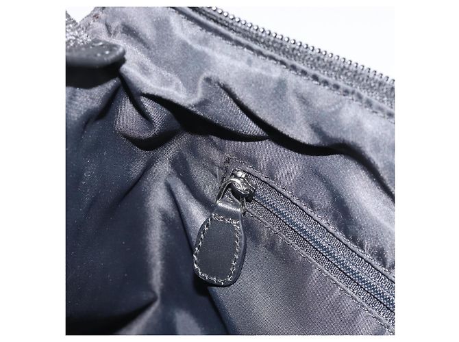 Borsa a tracolla Christian Dior Trotter in tela nero argento Auth 188011V - vista 20