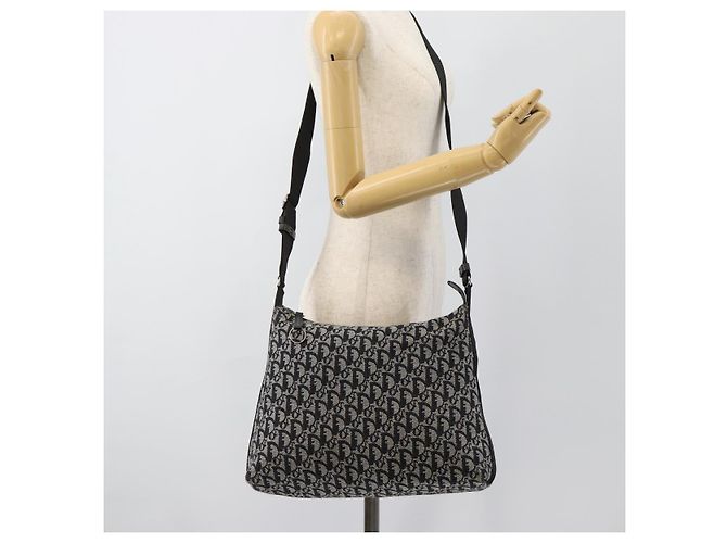 Borsa a tracolla Christian Dior Trotter in tela nero argento Auth 188011V - vista 22