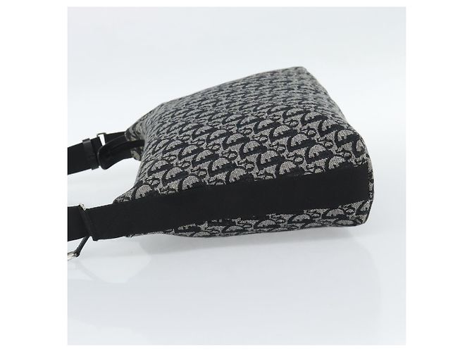 Borsa a tracolla Christian Dior Trotter in tela nero argento Auth 188011V - vista 3