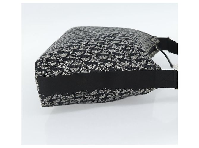Borsa a tracolla Christian Dior Trotter in tela nero argento Auth 188011V - vista 4