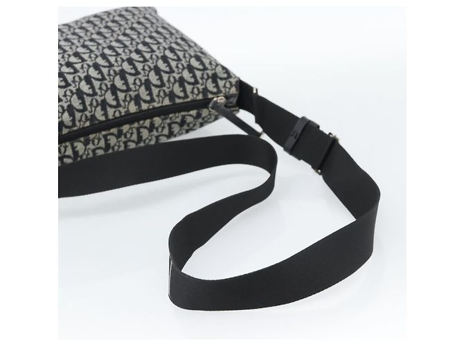 Borsa a tracolla Christian Dior Trotter in tela nero argento Auth 188011V - vista 6