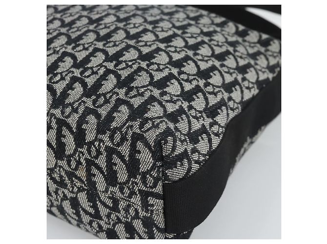 Borsa a tracolla Christian Dior Trotter in tela nero argento Auth 188011V - vista 8