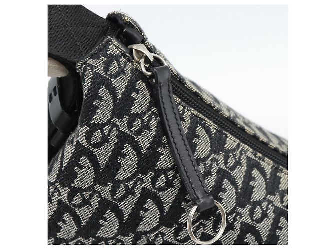 Borsa a tracolla Christian Dior Trotter in tela nero argento Auth 188011V - vista 9