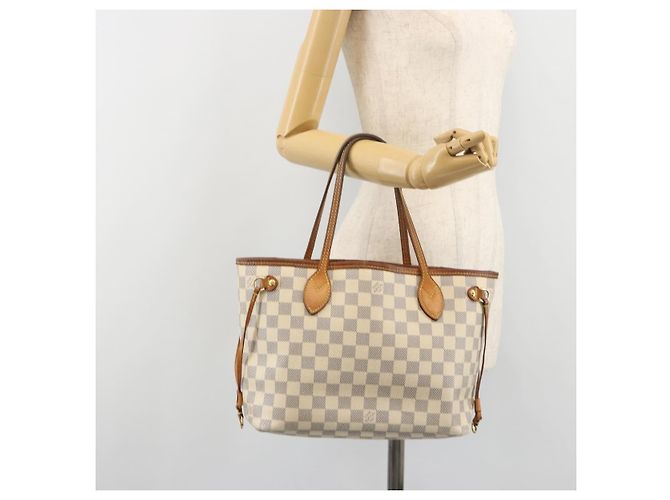 LOUIS VUITTON Borsa Tote Neverfull PM Damier Azur N41362 LV Auth 188715 - vista 24