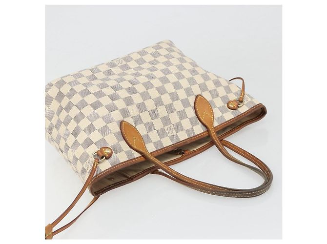 LOUIS VUITTON Borsa Tote Neverfull PM Damier Azur N41362 LV Auth 188715 - vista 6