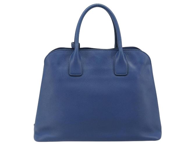 Saffiano Borsa PRADA in pelle Safiano blu e oro Auth 186433A D'oro - vista 2