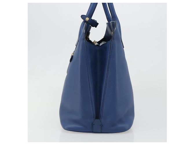 Saffiano Borsa PRADA in pelle Safiano blu e oro Auth 186433A D'oro - vista 4