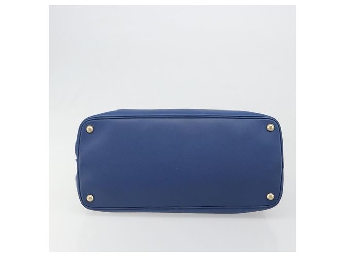 Saffiano Borsa PRADA in pelle Safiano blu e oro Auth 186433A D'oro - vista 5
