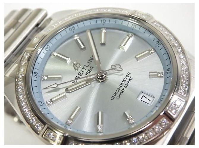 BREITLING Chrono Mat Automatic 36 Quadrante blu ghiaccio G10380591C1G1 Uomo Argento - vista 2