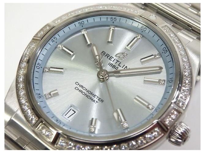 BREITLING Chrono Mat Automatic 36 Quadrante blu ghiaccio G10380591C1G1 Uomo Argento - vista 3