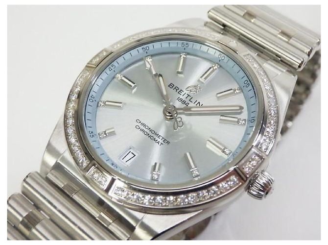 BREITLING Chrono Mat Automatic 36 Quadrante blu ghiaccio G10380591C1G1 Uomo Argento - vista 4