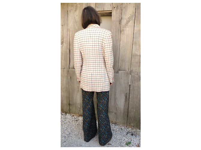 Blazer Emanuel Ungaro Parallèle de lana y algodón Blanco Roja Azul - vista 2