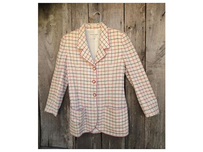 Blazer Emanuel Ungaro Parallèle de lana y algodón Blanco Roja Azul - vista 3
