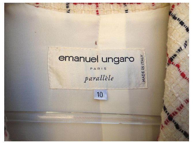 Blazer Emanuel Ungaro Parallèle de lana y algodón Blanco Roja Azul - vista 4