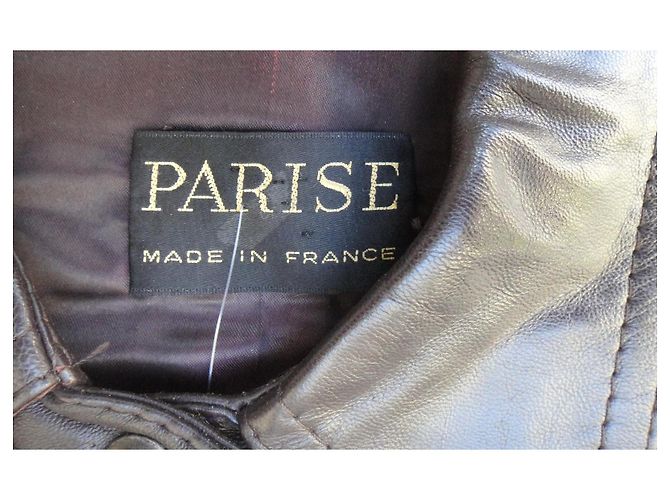 Autre Marque Giacca di pelle marrone vintage Parise - vista 3